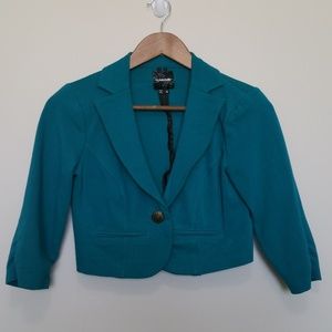 My Michelle Turquoise/Teal Short Blazer Sz Small